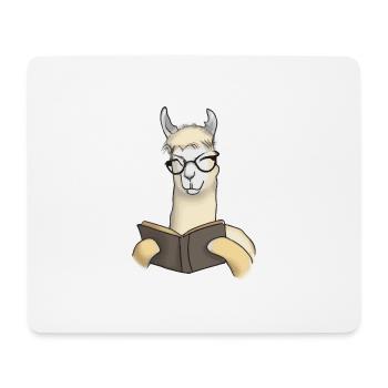 Alpaca reads book gift idea Lama Llama - Mouse Pad (horizontal) - white - Front