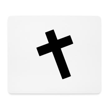 Cross Emoji Sketch Dessin Noir - Tapis de souris (format paysage) - blanc - Devant