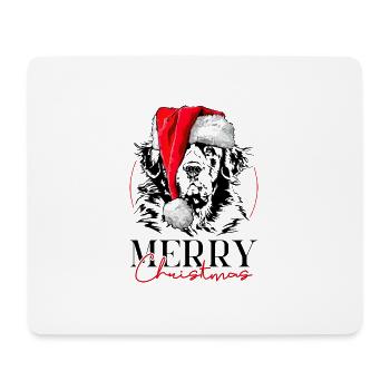 Père Noël Joyeux Noël Chiens Chiens Wilsigns - Tapis de souris (format paysage) - blanc - Devant