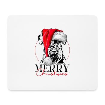 Santa SCHNAUZER Merry Christmas Hunde Wilsigns - Mousepad (Querformat) - Weiß - Vorne