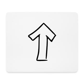 Arrow drawing sketch black - Mouse Pad (horizontal) - white - Front