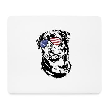 Rottweiler America Flag Lunettes de soleil Chiens - Tapis de souris (format paysage) - blanc - Devant