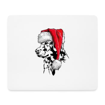 Père Noël Golden Retriever Chiens de Noël Wilsigns - Tapis de souris (format paysage) - blanc - Devant