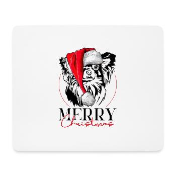 Père Noël Chihuahua Joyeux Noël Chiens Wilsigns - Tapis de souris (format paysage) - blanc - Devant