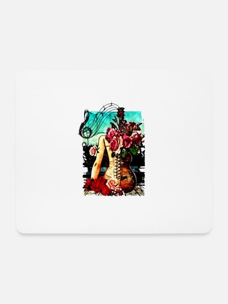 Gitarre Hüften - Mousepad (Querformat) - Weiß