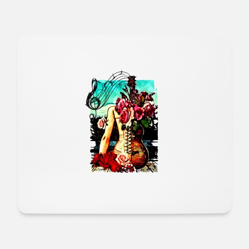 Gitarre Hüften - Mousepad (Querformat) - Weiß