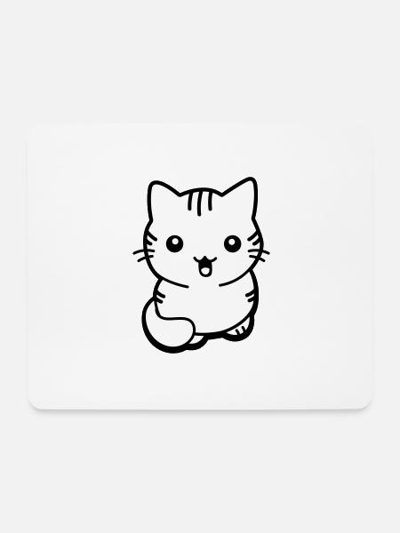 Kitten kawaii - Mouse Pad (horizontal) - white