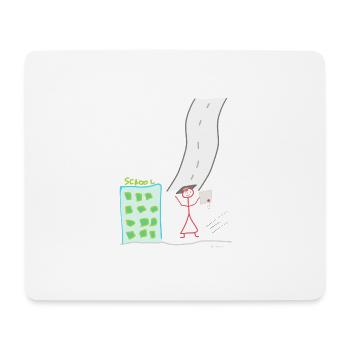 Schulabschluss Strichmännnchen Diplom Lebensweg - Mousepad (Querformat) - Weiß - Vorne