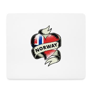 Norwegen Flagge Herz Vintage Skandinavien Norweger - Mousepad (Querformat) - Weiß - Vorne