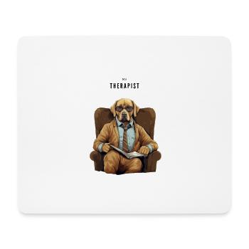 Golden Retriever: "My Dog is My Therapist" - Mousepad (Querformat) - Weiß - Vorne