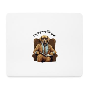 Golden Retriever: "My Dog is My Therapist" - Mousepad (Querformat) - Weiß - Vorne