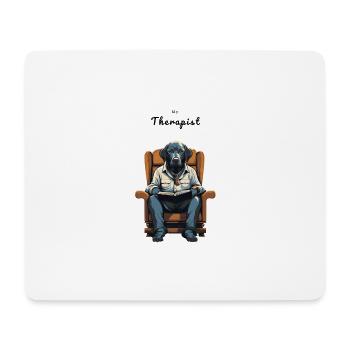 Black Labrador: "My Dog is My Therapist" - Mousepad (Querformat) - Weiß - Vorne