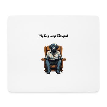 Black Labrador: "My Dog is My Therapist" - Mousepad (Querformat) - Weiß - Vorne