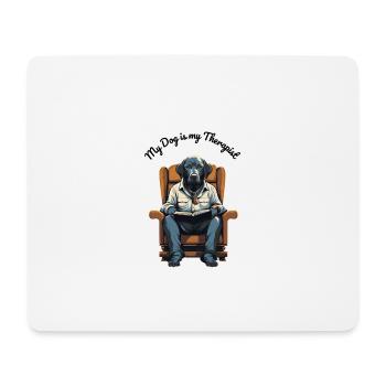 Black Labrador: "My Dog is My Therapist" - Mousepad (Querformat) - Weiß - Vorne