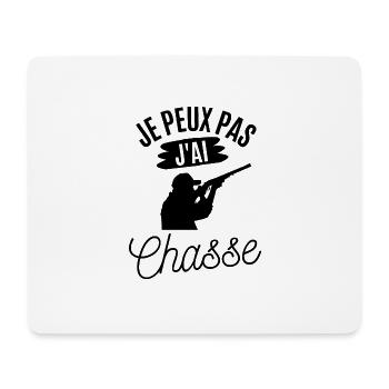 Je peux pas j'ai chasse - tshirt pour homme - Tapis de souris (format paysage) - blanc - Devant