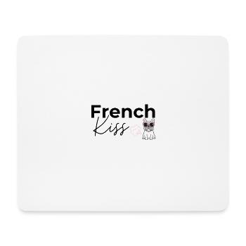 French Bulldog: A Humorous Twist on a French Kiss - Mousepad (Querformat) - Weiß - Vorne