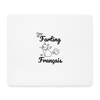 Farting Francais, Frenchman, French Bulldog - Mousepad (Querformat) - Weiß - Vorne