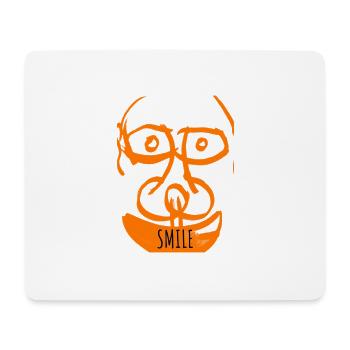 Orange Doodle Smile - Mouse Pad (horizontal) - white - Front