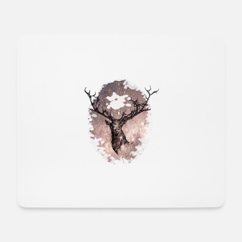 der Stern des Hirsches - Mousepad (Querformat) - Weiß