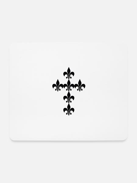 lilie kreuz - Mousepad (Querformat) - Weiß