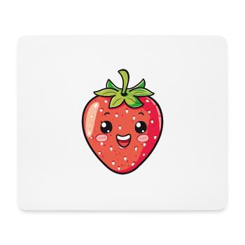 Erdbeere - Mousepad (Querformat) - Weiß - Vorne