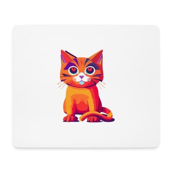 Katze - Mousepad (Querformat) - Weiß - Vorne