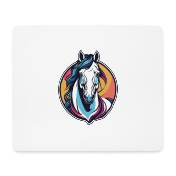 Cheval - Tapis de souris (format paysage) - blanc - Devant