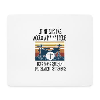 accro à ma batterie - Tapis de souris (format paysage) - blanc - Devant