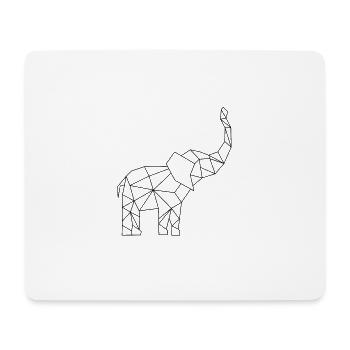Eléphant - Tapis de souris (format paysage) - blanc - Devant
