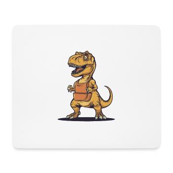 Humorvoller Dinosaurier mit Schürze - Mousepad (Querformat) - Weiß - Vorne