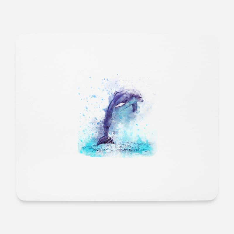 Delfin - Mousepad (Querformat) - Weiß