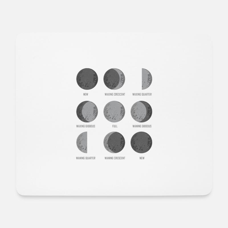 Astronomie Die Mondphasen Weltraum Geschenk - Mousepad (Querformat) - Weiß