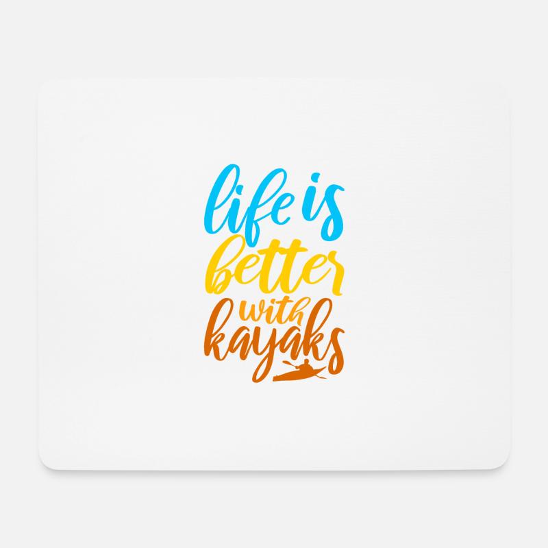 Kajak Leben Ist Besser Mit Kajaks Kanu Geschenk - Mousepad (Querformat) - Weiß