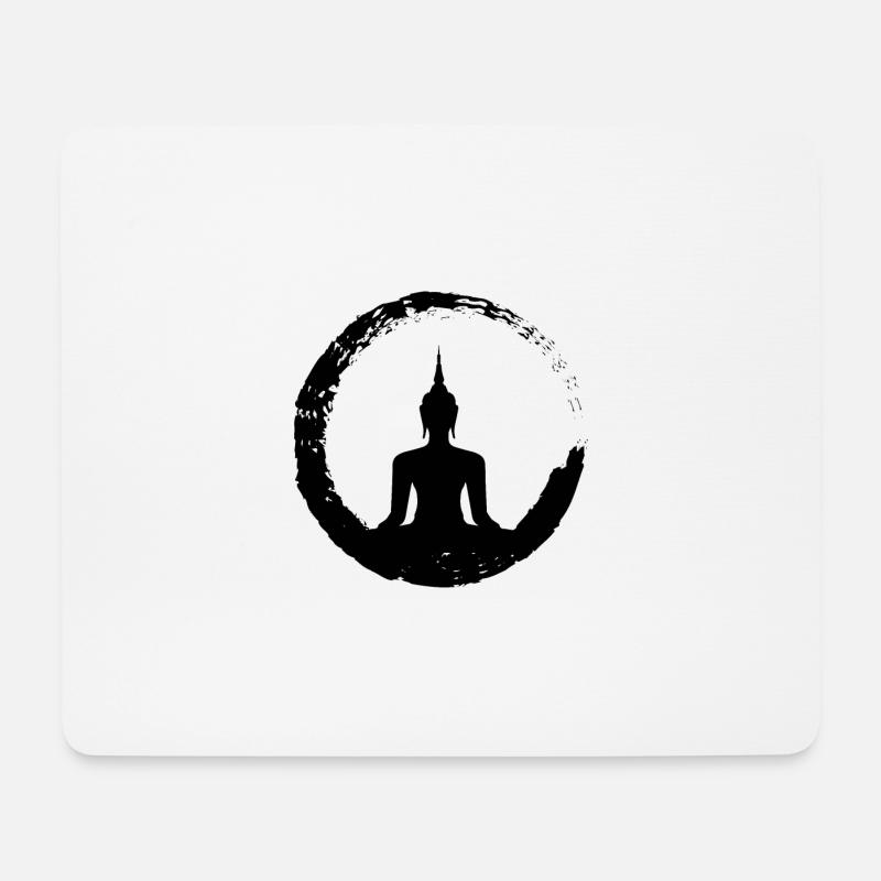 YOGA Buddha In Meditation Hatha Yoga Geschenk - Mousepad (Querformat) - Weiß