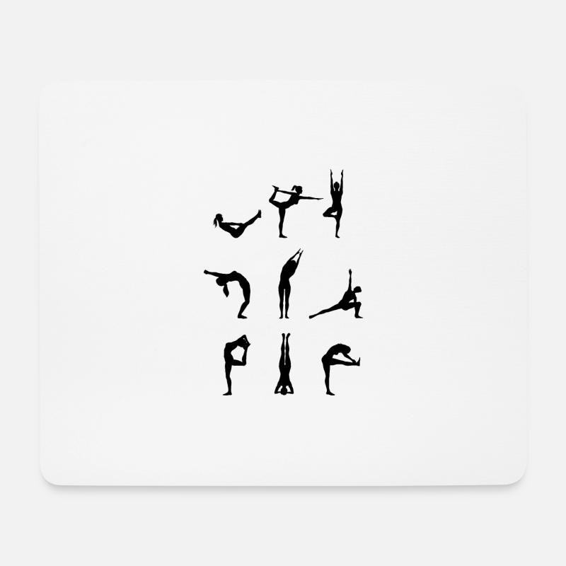 YOGA Positionen Sonnengruß Hatha Yoga Geschenk - Mousepad (Querformat) - Weiß