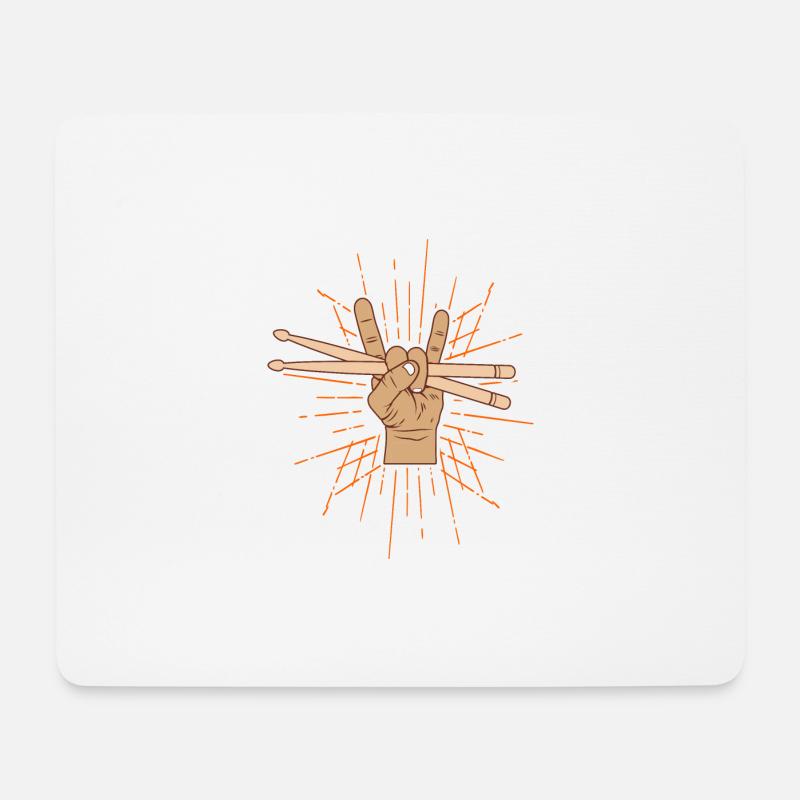Drummer Rocking Drumsticks Drummer Gift - Mouse Pad (horizontal) - white
