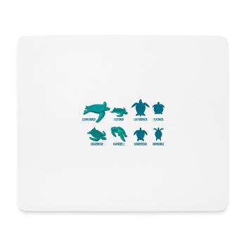 Turtles species gift for divers - Mouse Pad (horizontal) - white - Front