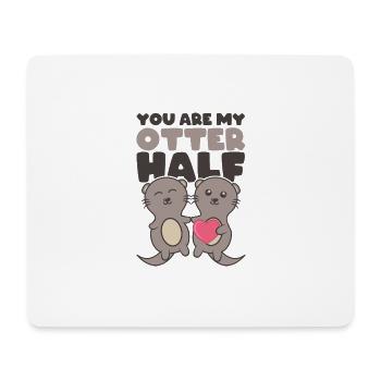 Mon cadeau de loutre de mer OTTER HALF LOVE pour les couples - Tapis de souris (format paysage) - blanc - Devant