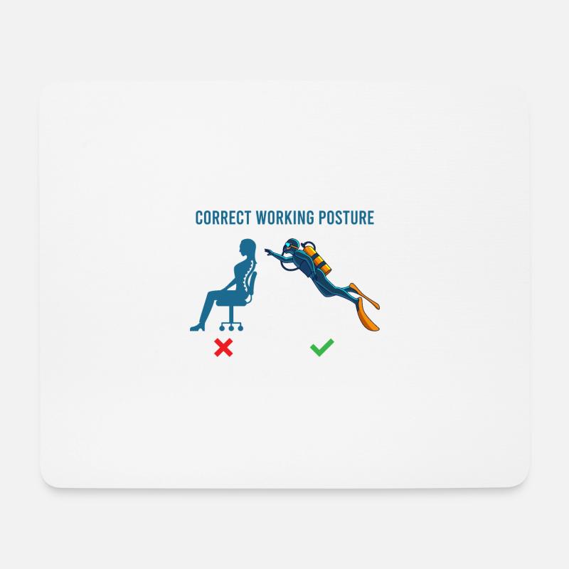 TAUCHEN ARBEITSHALTUNG Büro Geschenk Für Taucher - Mousepad (Querformat) - Weiß