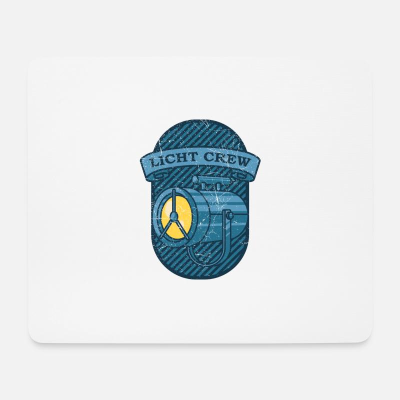 LICHT CREW Retro Licht Lichttechniker Geschenk - Mousepad (Querformat) - Weiß