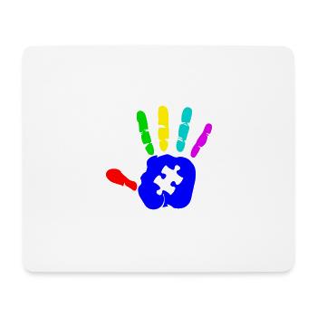 AUTISMUS PUZZLE HAND Autism Awareness Geschenk - Mousepad (Querformat) - Weiß - Vorne