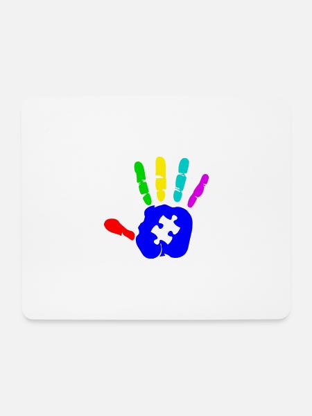 AUTISMUS PUZZLE HAND Autism Awareness Geschenk - Mousepad (Querformat) - Weiß