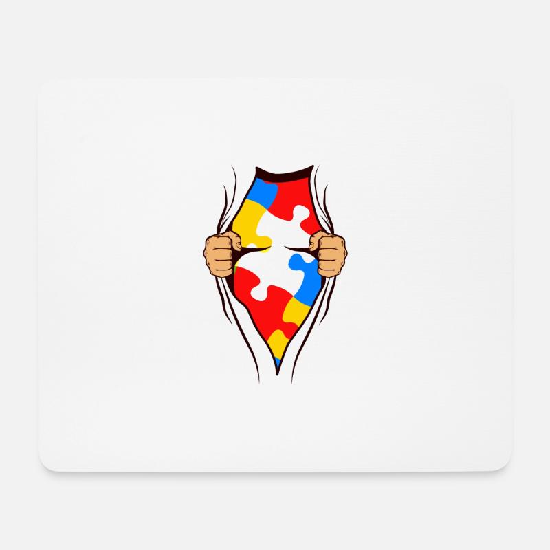 AUTISM SUPERHELD gift for autistic - Mouse Pad (horizontal) - white