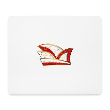 CASQUETTE DE COMITÉ CASQUETTE ROUGE BLANC CARNAVAL - Tapis de souris (format paysage) - blanc - Devant