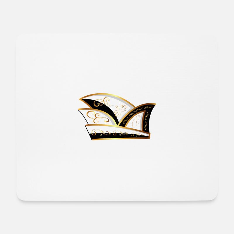 KOMITEEMÜTZE SCHWARZ WEISS KARNEVAL Narrenkappe - Mousepad (Querformat) - Weiß