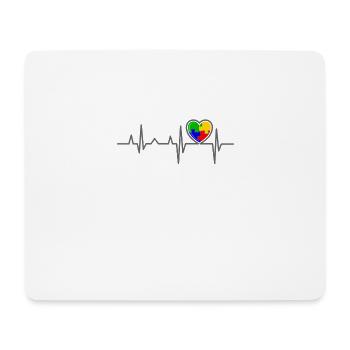 AUTISMUS HERZSCHLAG Autism Awareness Geschenk - Mousepad (Querformat) - Weiß - Vorne