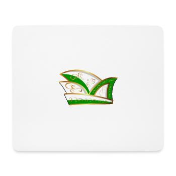 CASQUETTE DE COMITÉ CASQUETTE VERT BLANC CARNAVAL - Tapis de souris (format paysage) - blanc - Devant
