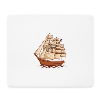 Lustiges Faultier Geschenk Segeln für Segler - Mousepad (Querformat) - Weiß - Vorne