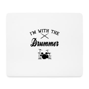 DRUMMER GIRLFRIEND gift drum kit for - Mouse Pad (horizontal) - white - Front