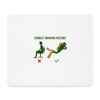 Proper working posture diver office diving - Mouse Pad (horizontal) - white - Front